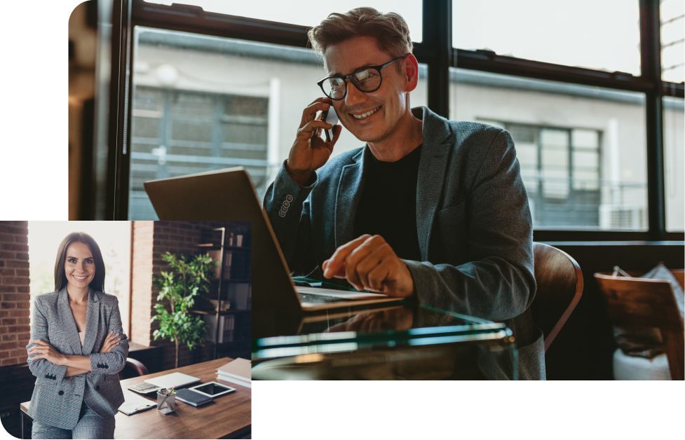 Imagem de empresários felizes com os serviços